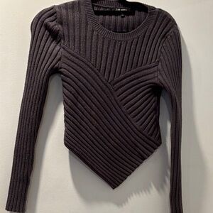 Ribbed Asymmetrical Sweater